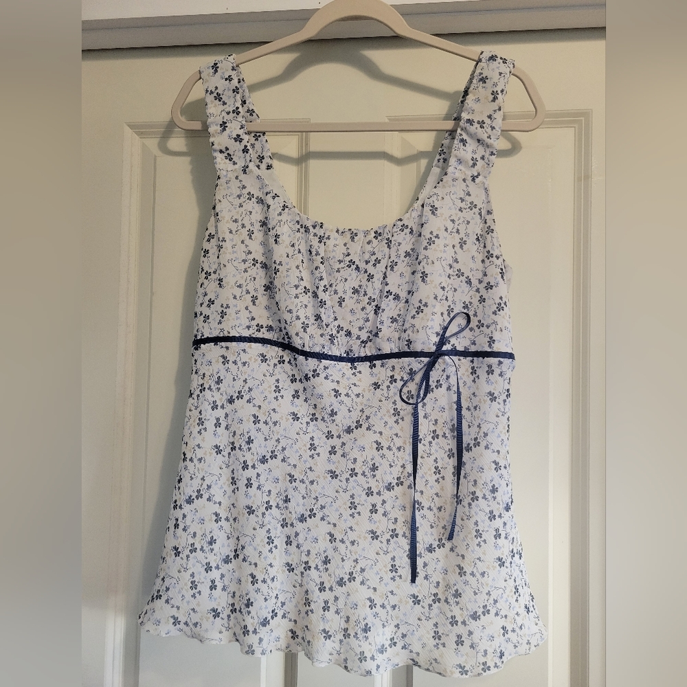 NYCC XL Flowy Tank Top, Blue Floral